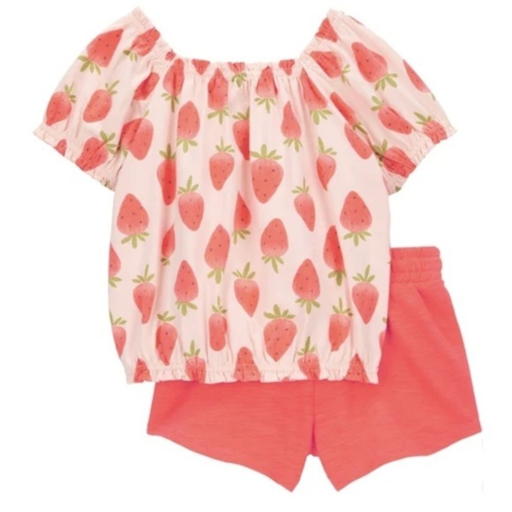 Carter's Kids' 3-piece Strawberry Playwear Set Pink 4T New with Tags! - Picture 3 of 9